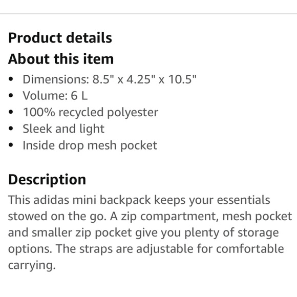 Adidas Linear Mini Backpack - Picture 9 of 9